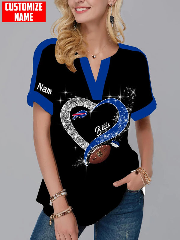 Buffalo Bills Fashion Short Sleeve V-Neck Shirt 6