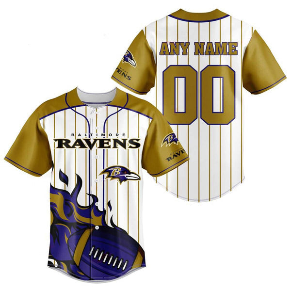 Baltimore Ravens Personalized Baseball Jersey 006