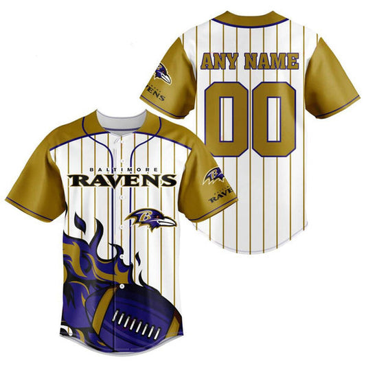 Baltimore Ravens Personalized Baseball Jersey 006