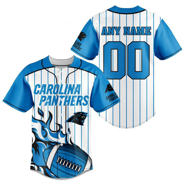 Carolina Panthers Personalized Baseball Jersey 012