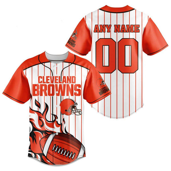 Cleveland Browns Personalized Baseball Jersey 012