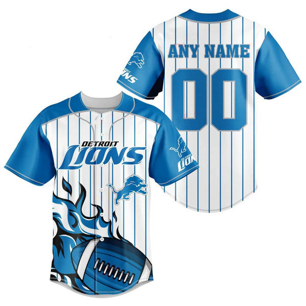 Detroit Lions Personalized Baseball Jersey 009