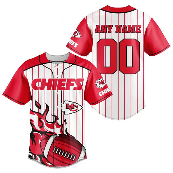 Kansas City Chiefs Personalized Baseball Jersey 008