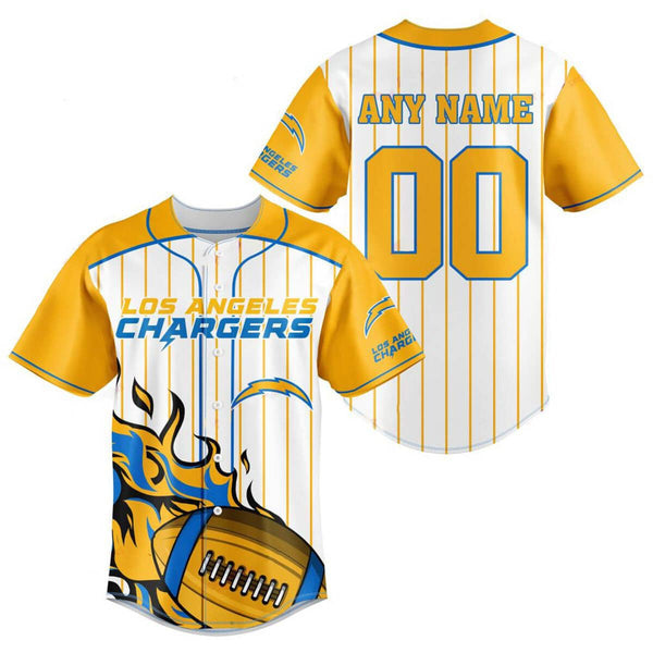 Los Angeles Chargers Personalized Baseball Jersey 008