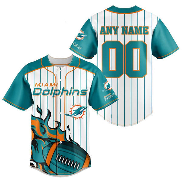 Miami Dolphins Personalized Baseball Jersey 010