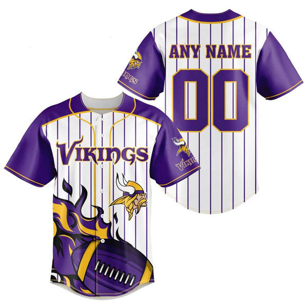 Minnesota Vikings Personalized Baseball Jersey 032