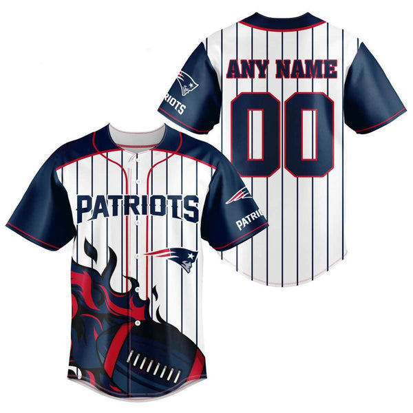 New England Patriots Personalized Baseball Jersey 010