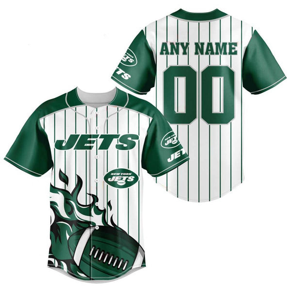 New York Jets Personalized Baseball Jersey 005