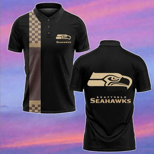 Seattle Seahawks Personalized Adult Polo Shirt 002