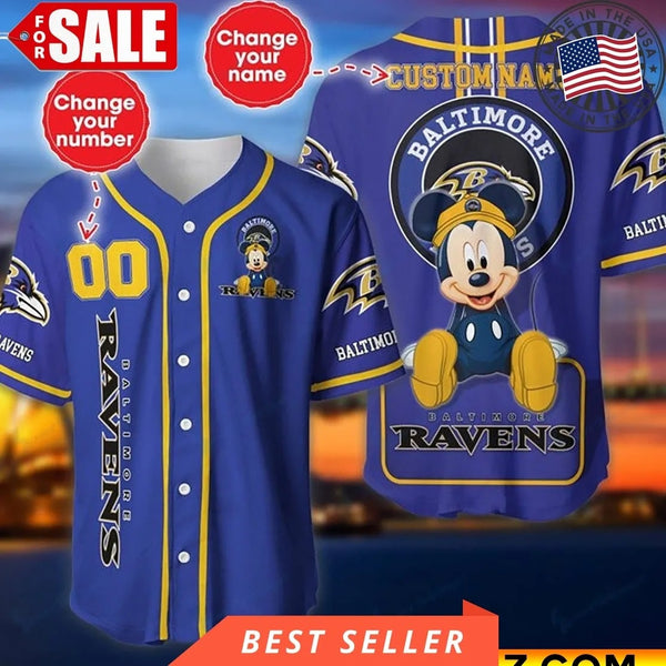 Baltimore Ravens Personalized Baseball Jersey 005