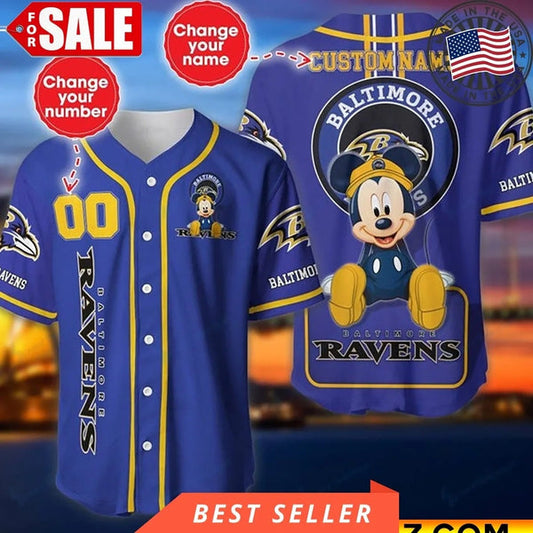 Baltimore Ravens Personalized Baseball Jersey 005