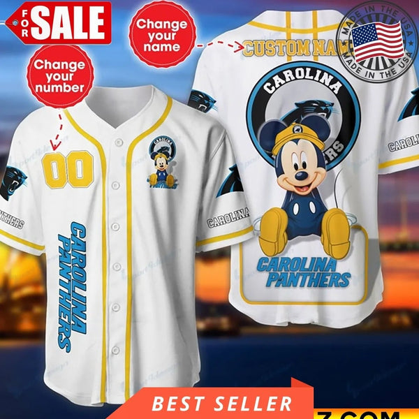 Carolina Panthers Personalized Baseball Jersey 005