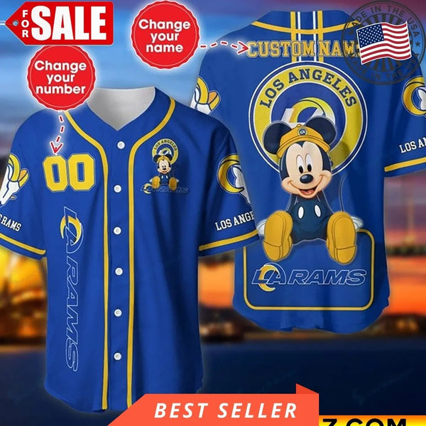 Los Angeles Rams Personalized Baseball Jersey 002
