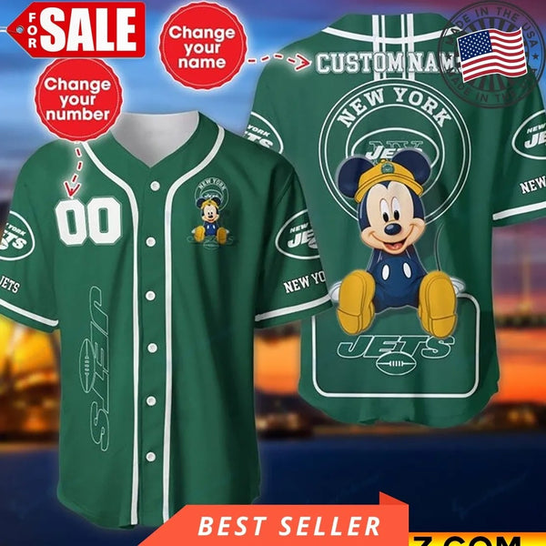 New York Jets Personalized Baseball Jersey 002
