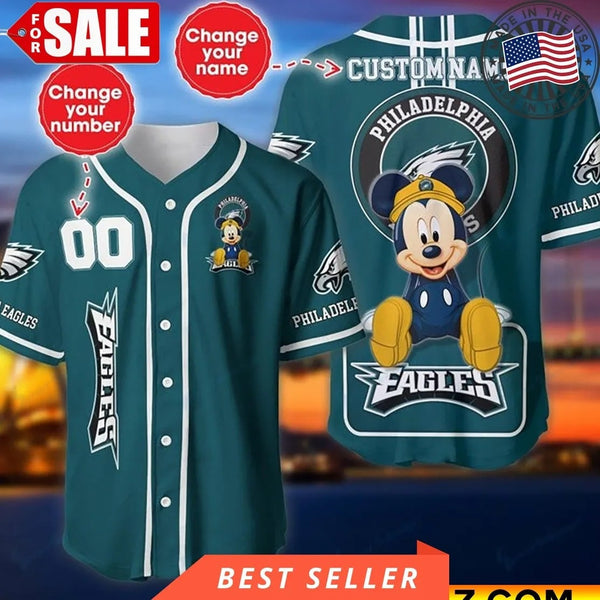 Philadelphia Eagles Personalized Baseball Jersey 006
