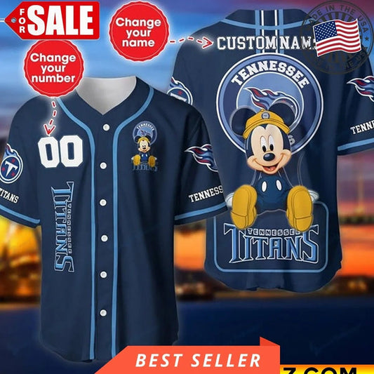Tennessee Titans Personalized Baseball Jersey 009
