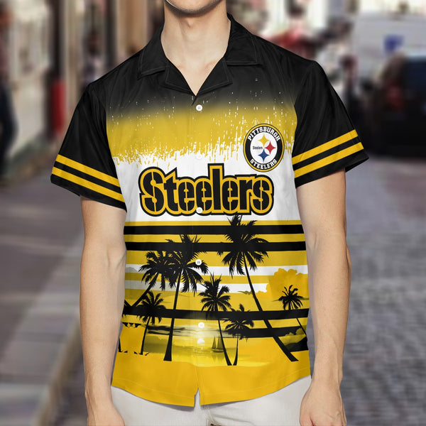 Pittsburgh Steelers 2 (5) Personalized Hawaiian Button down shirt