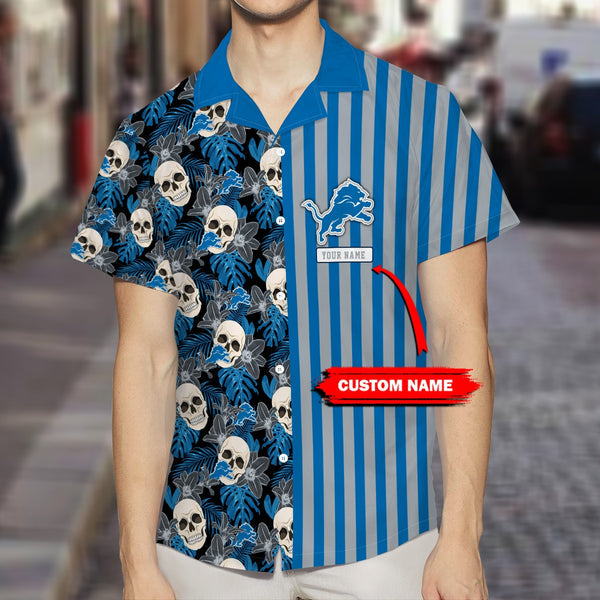 Detroit Lions 2 (4) Personalized Hawaiian Button down shirt