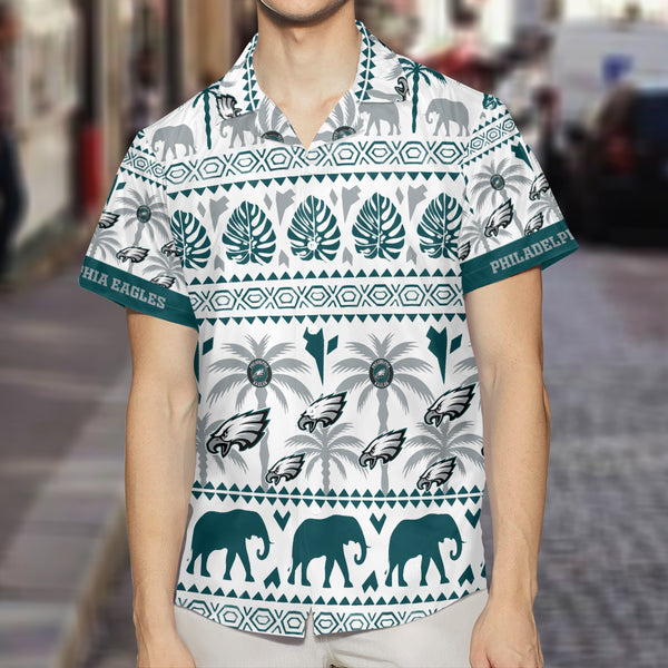Philadelphia Eagles 2 (3) Personalized Hawaiian Button down shirt