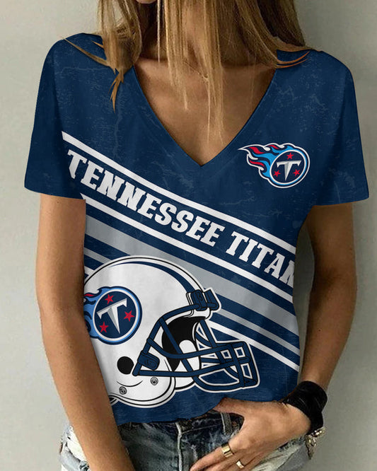 Tennessee Titans 1 (1) Personalized V-neck Women T-shirt