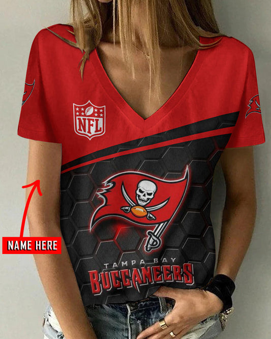Tampa Bay Buccaneers 1 (2) Personalized V-neck Women T-shirt