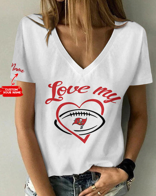 Tampa Bay Buccaneers 1 (3) Personalized V-neck Women T-shirt