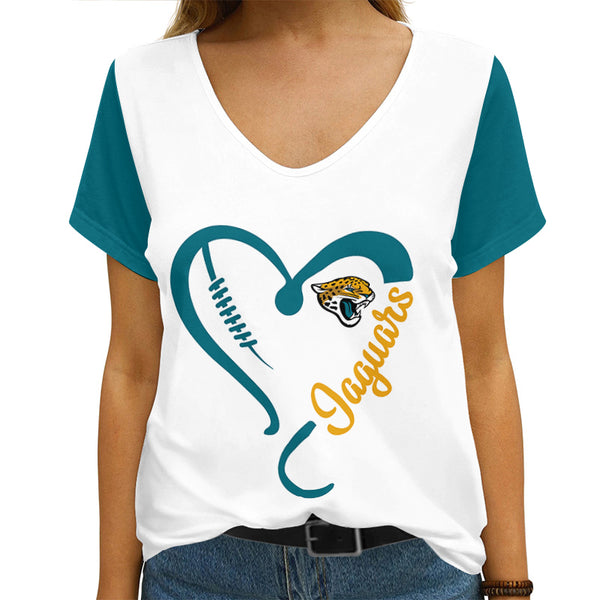 Jacksonville Jaguars 1 (6) Personalized V-neck Women T-shirt