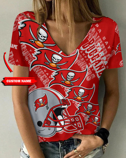 Tampa Bay Buccaneers 1 (4) Personalized V-neck Women T-shirt