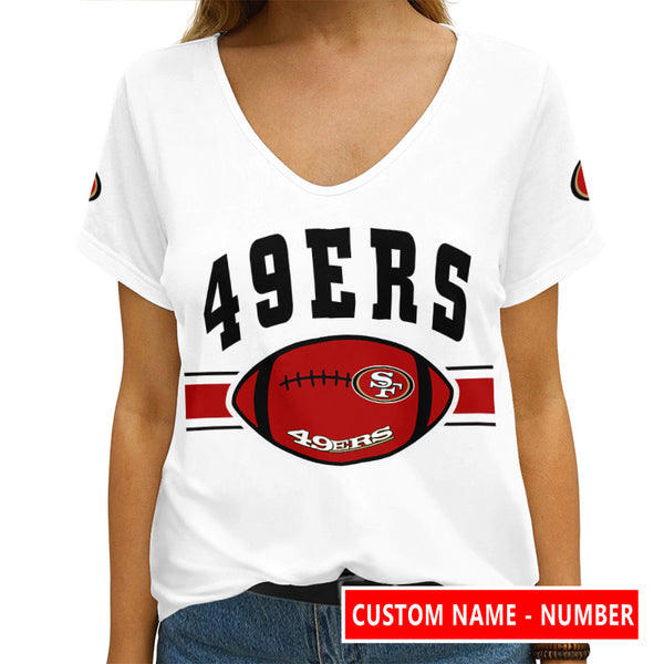 San Francisco 49ers 1 (20) Personalized V-neck Women T-shirt