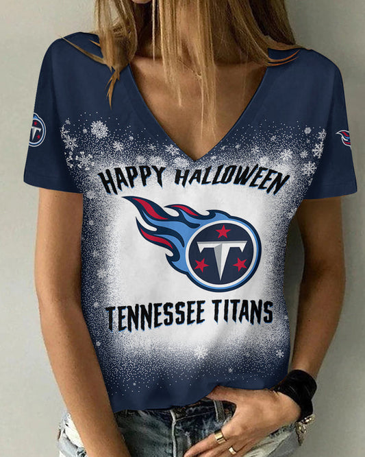 Tennessee Titans 1 (2) Personalized V-neck Women T-shirt