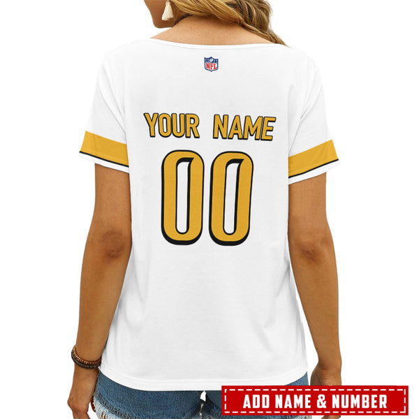 Pittsburgh Steelers 1 (17) Personalized V-neck Women T-shirt