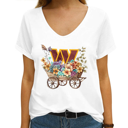 Washington Commanders 1 (7) Personalized V-neck Women T-shirt