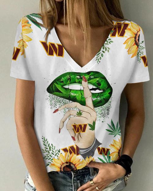 Washington Commanders 1 (9) Personalized V-neck Women T-shirt