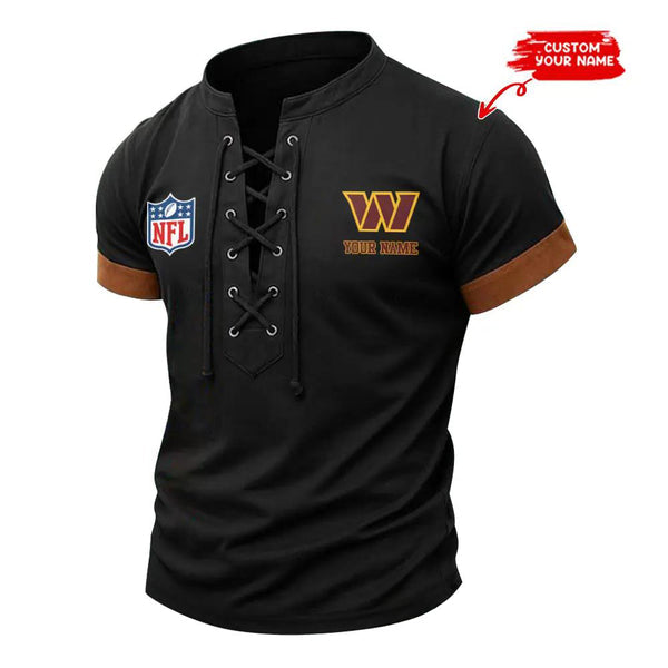 Washington Commanders Retro Lace-up Short Sleeve T-shirt New Trending C001