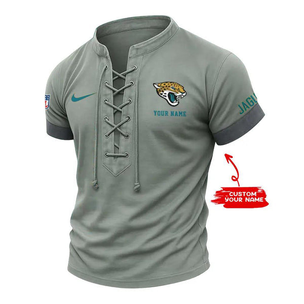 Jacksonville Jaguars Retro Lace-up Short Sleeve T-shirt New Trending C002
