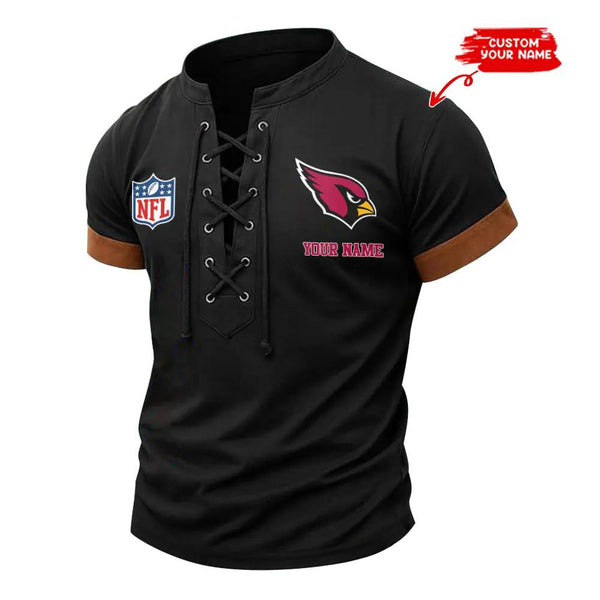 Arizona Cardinals Retro Lace-up Short Sleeve T-shirt New Trending C001