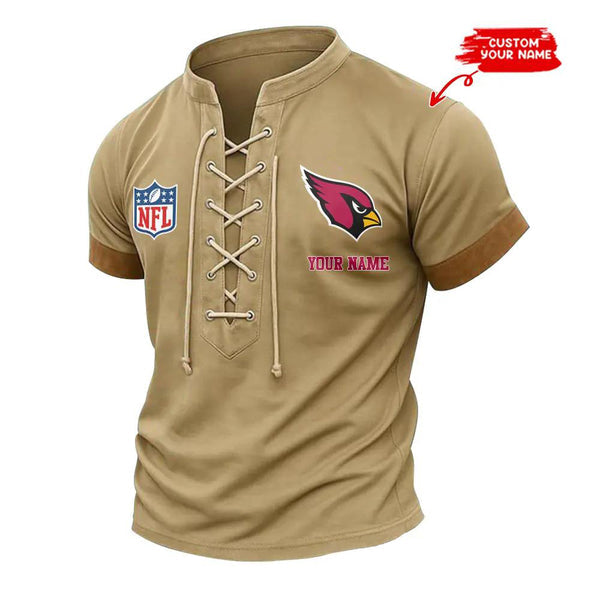 Arizona Cardinals Retro Lace-up Short Sleeve T-shirt New Trending C001