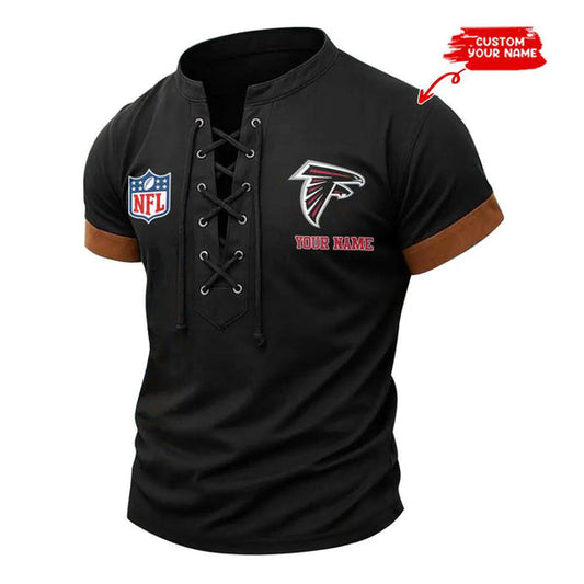 Atlanta Falcons Retro Lace-up Short Sleeve T-shirt New Trending C001