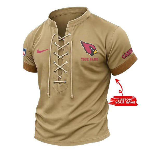 Arizona Cardinals Retro Lace-up Short Sleeve T-shirt New Trending C002