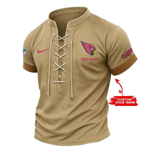 Arizona Cardinals Retro Lace-up Short Sleeve T-shirt New Trending C002