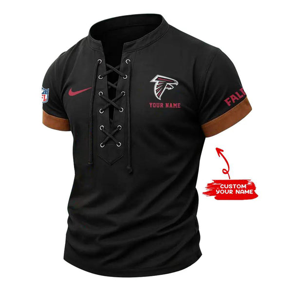 Atlanta Falcons Retro Lace-up Short Sleeve T-shirt New Trending C002