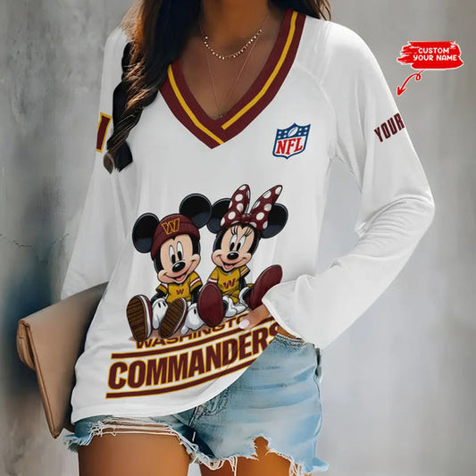 Washington Commanders 1 (13) Personalized V-neck Women T-shirt