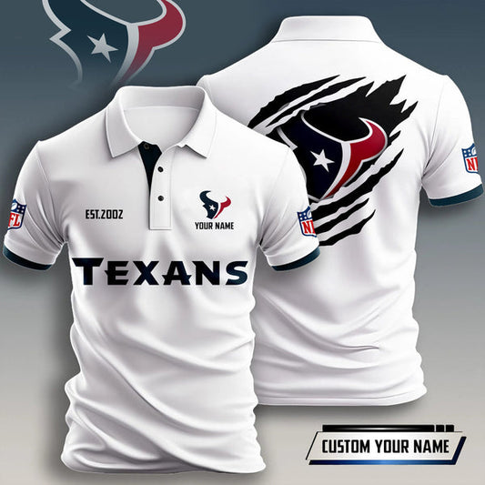 Houston Texans Personalized Adult Polo Shirt 011
