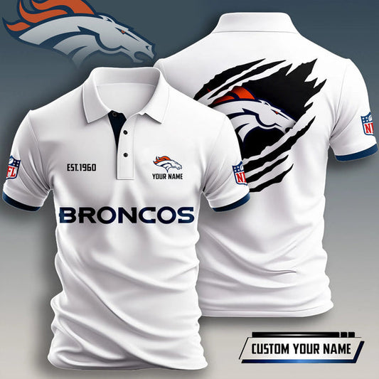Denver Broncos Personalized Adult Polo Shirt 011
