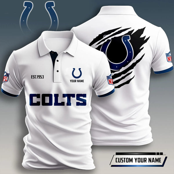 Indianapolis Colts Personalized Adult Polo Shirt 011