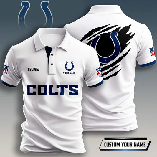 Indianapolis Colts Personalized Adult Polo Shirt 011