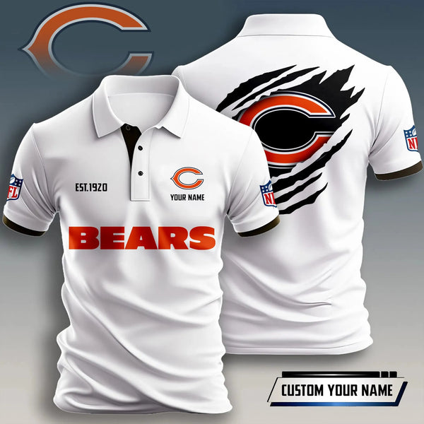 Chicago Bears Personalized Adult Polo Shirt 011