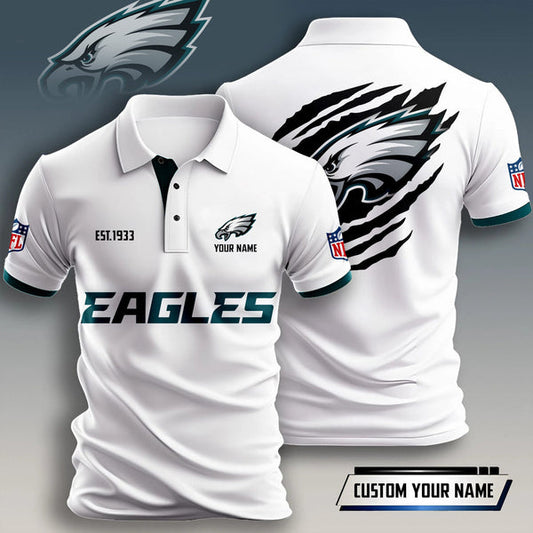 Philadelphia Eagles Personalized Adult Polo Shirt 011