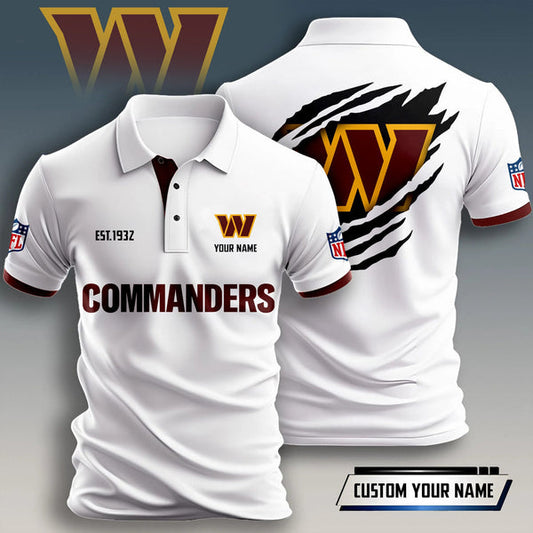 Washington Commanders Personalized Adult Polo Shirt 011