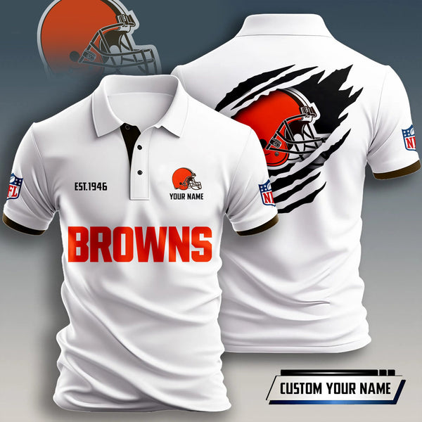 Cleveland Browns Personalized Adult Polo Shirt 011